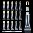 thumbnail image 1 of 50PCS Lip Gloss Containers 10ml Gold Lip Gloss Tubes Empty Lip Balm Tubes Squeeze Tubes Lipgloss Supplies Lip Gloss Kit for Lip Gloss Base + 2 x 20ml Syringes & Labels, 1 of 6