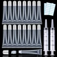 thumbnail image 1 of 50PCS Lip Gloss Containers 20ml Silver Cap Lip Gloss Tubes Empty Lip Balm Tubes Refillable Cosmetic Squeeze Lipgloss Tubes + 2 x 20ml Syringes Tag Labels Stickers for DIY Lip Gloss Base Glitter, 1 of 7
