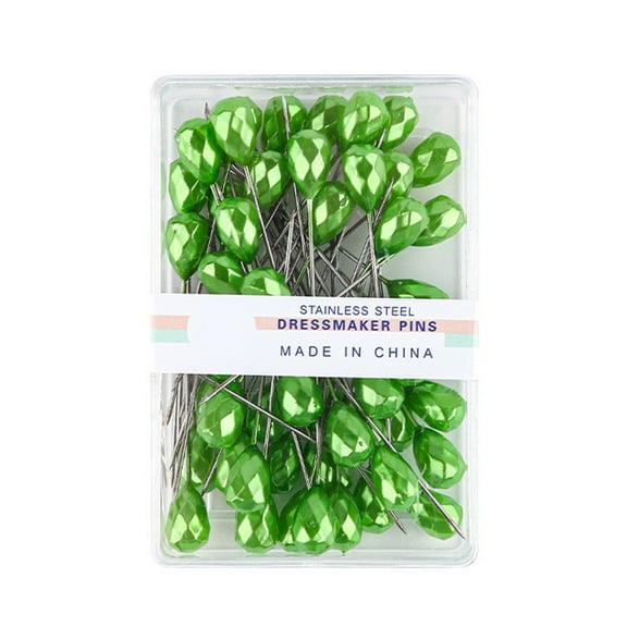 50PCS Long Straight Sewing Pin for Quilting Beads-Head Quilting Pin Colorful Positioning Pin for Sewing Craft Jewelry