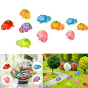 50-Piece Luminous Mini Turtles Resin Figurines with Fruit-Themed Accents, Ideal for Cake Toppers, Fairy Gardens, & Ocean-Themed Decor – 7 Glowing Colors to Add Whimsy