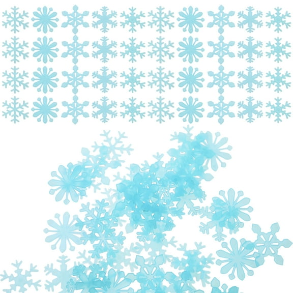 Raindrops Christmas Snowflake Window Clings Wall Stickers Plastic 50PCS Holiday Decorations