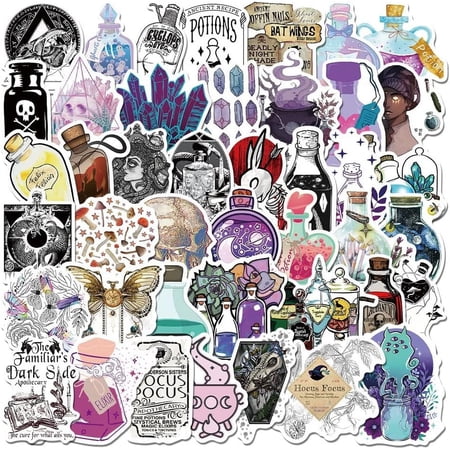 50PCS Magical Apothecary Sticker witch mysterious Sticker Laptop Water Bottle Luggage Helmet Vinyl Girl Waterproof Decal