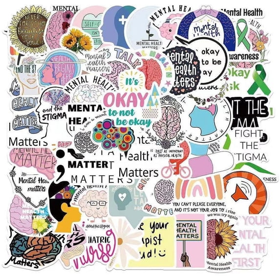 50PCS Mental Health Awareness Stickers,Waterbottle Stickers Laptop ...