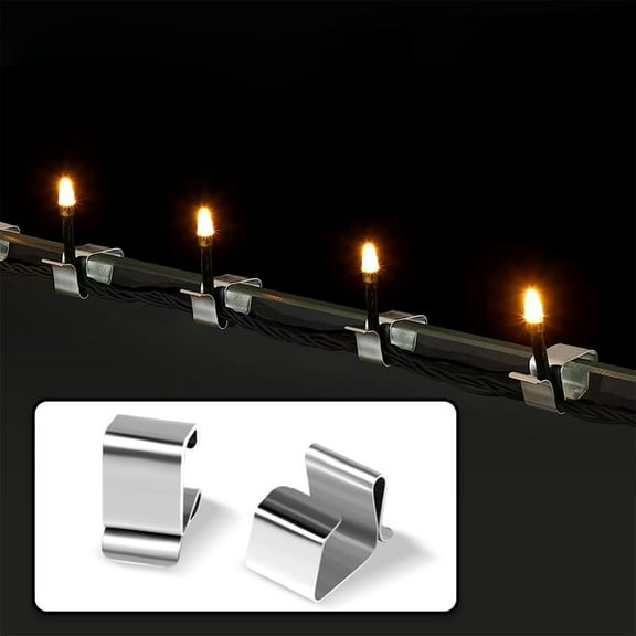 50PCS Metal Christmas Light Gutter Hooks | Xmas Lights Hanging Clips for Outdoor String Lights | Silver Rustproof Manganese Steel Hangers for Patio & Eaves