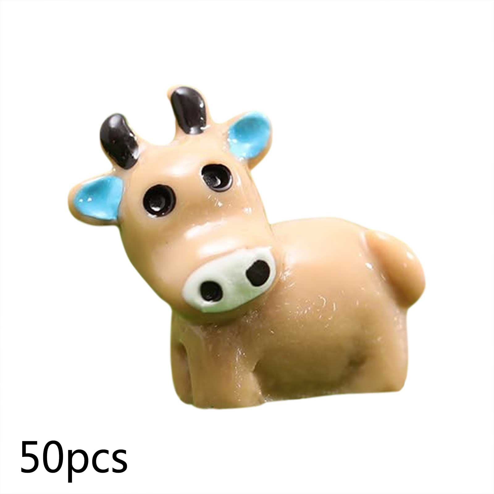 50PCS Micro Cow Mini Resin Cow Figurines Miniature Cows For DIY Fairy ...