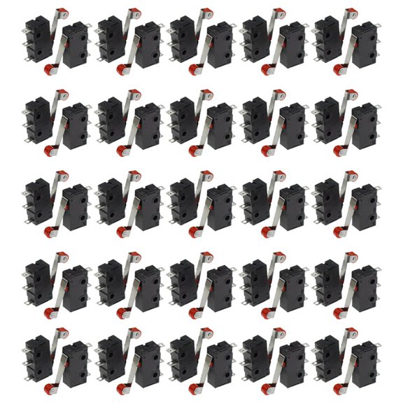 50PCS Micro Roller Lever Arm Limit Switch - NO/NC (Normally Open/Normally Closed), Models KW11-3Z