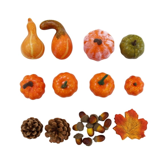 50PCS Mini Artificial Pumpkins, Fall Harvest Simulation Pumpkins Decor Fake Fruit Home Decor for Halloween Thanksgiving Party Decorations (Orange)