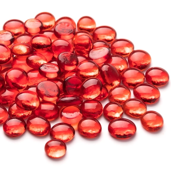 50PCS Mini Glass Gems, Mancala Stones Flat Bottom Marble Beads for Home Decorative Art Craft Vase Filler(0.5"~0.7")