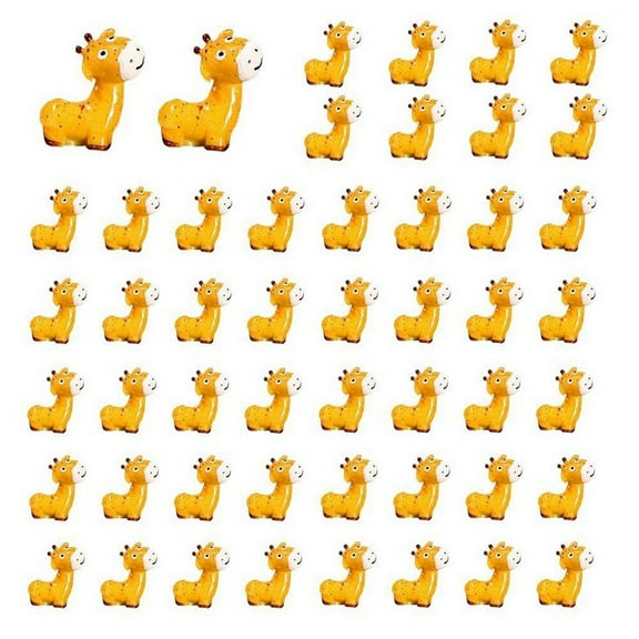 50PCS Mini Jungle Animals Figurines Resin Tiny Animal Miniatures, C