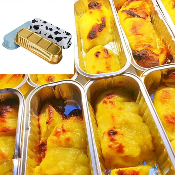 50PCS Mini Loaf Pans With Lid, Disposable Rectangle Aluminum Foil Oven Cake Container, Baking Bread Muffin Dessert Tins for Family Gatherings and Picnics