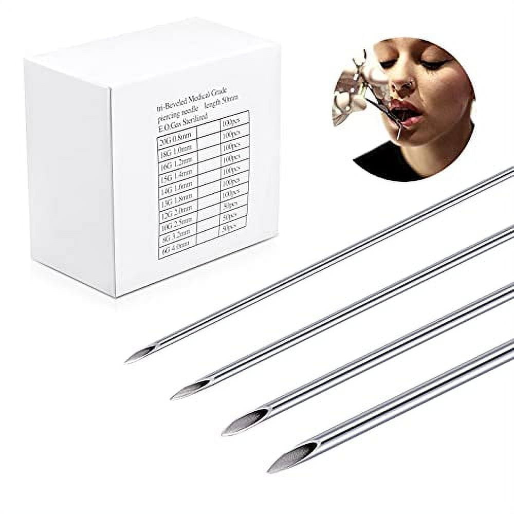 Qiwnswoy Body Piercing Needles 14G 16G 18G 20G Stainless Steel