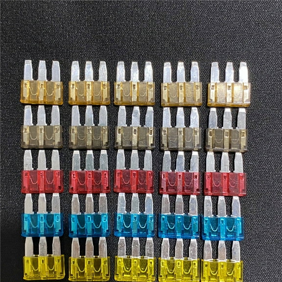 50PCS Mixed Micro3 3 Prong ATL Blade Fuses Assortment Kit 5A 7.5A 10A 15A 20A