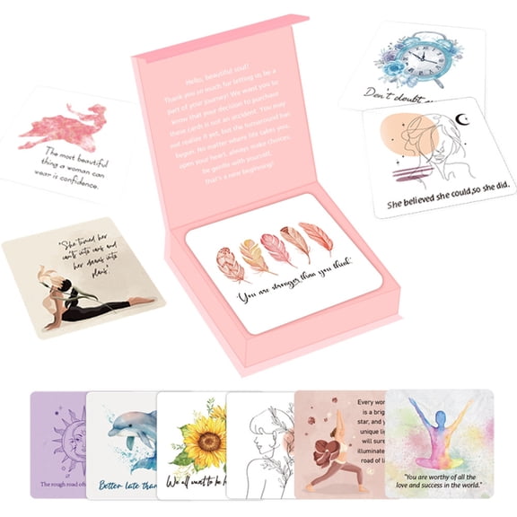 50PCS Motivational Cards for Female Inspiration Support and Daily Affirmation