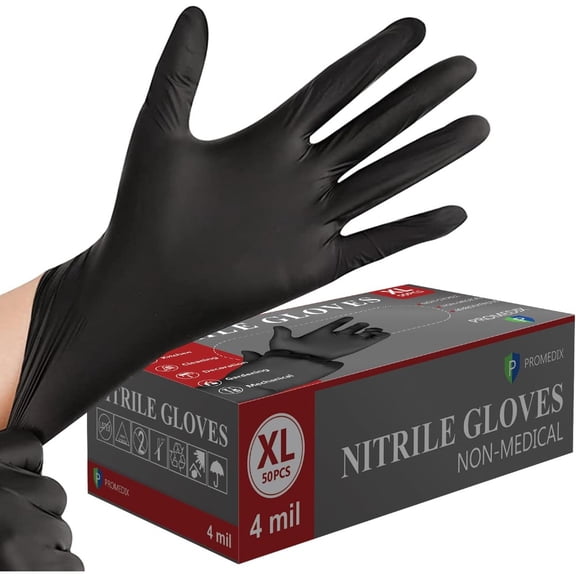 50PCS Nitrile Disposable Gloves 4mil Latex Free Powder Free for Cooking Household Food Safe Durable and Comfortable