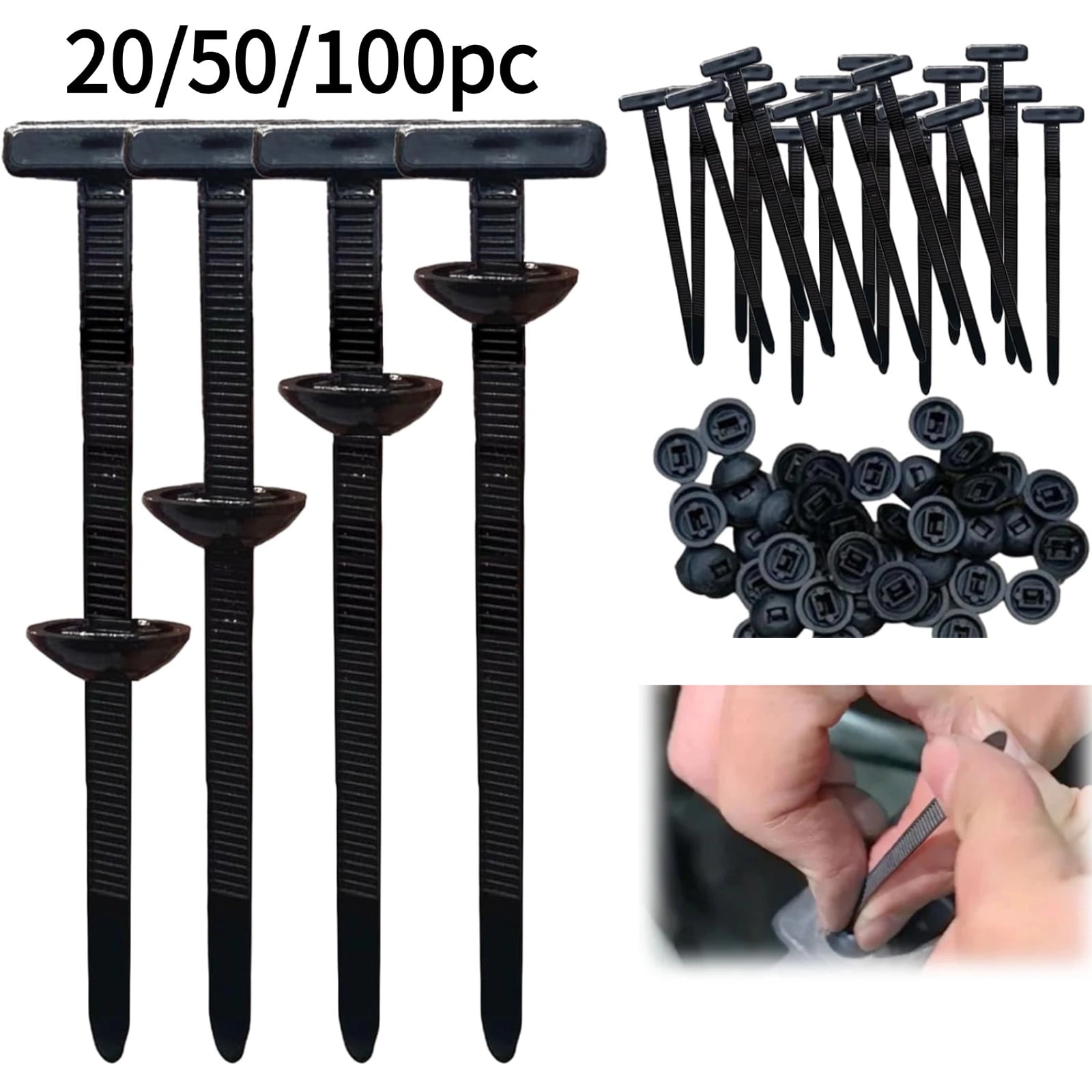 100 Stück Nylon Kabelbinder Schwarz - Universal Cable Ties Für Auto & Haushalt