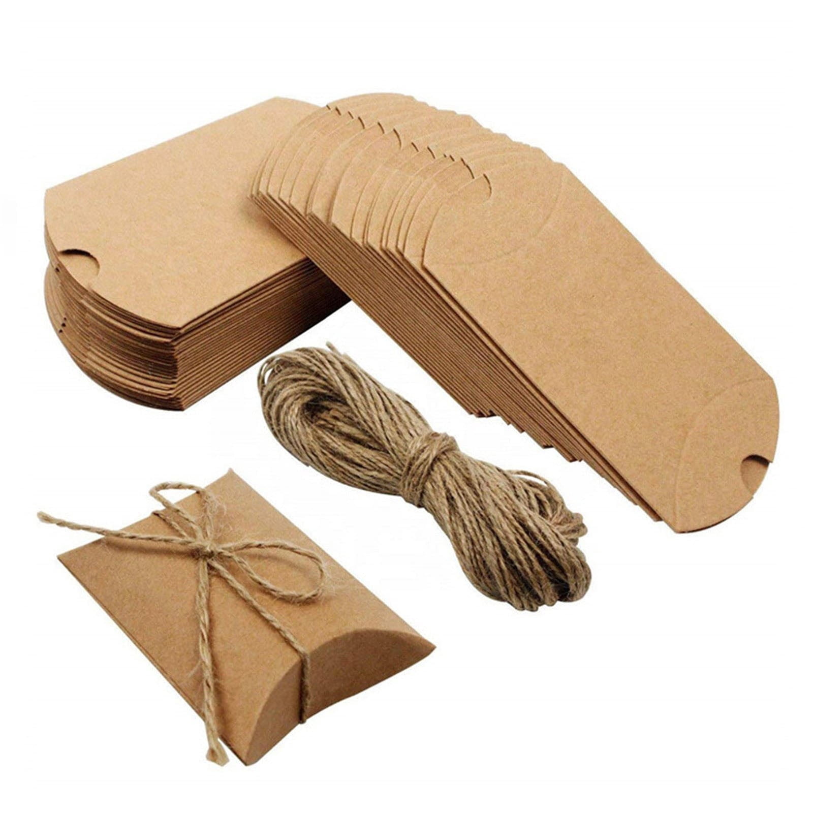 Paper Rope Box 50PCS Paper Pillow Box,Gift Boxes with Ropes,Creative Favor Box,Folding ...
