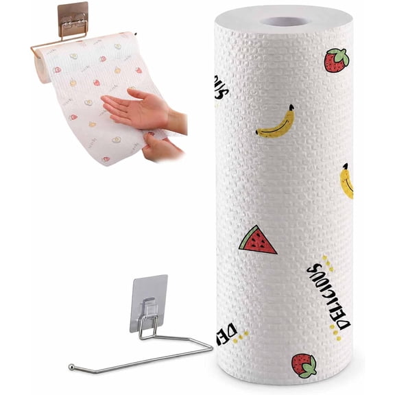 50PCS Per Roll Reusable Cleaning Lazy Rags, Reusable Cleaning Lazy Rags Roll, Thick Washable Wet and Dry Dishwashing Cloths(white)
