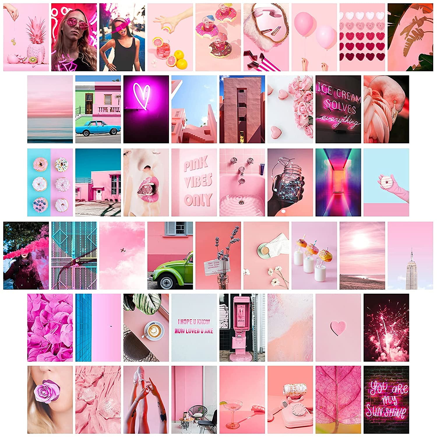 Pink Neon Aesthetic Pictures Wall Collage Kit, Cute Pink Room decor for  Teen Girls, Photo Collection Collage Aesthetic Posters for Room Decor, Wall  Prints Wall Decor for Bedroom/Dorm, 50PCS : : Home