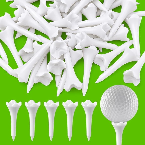 50PCS Plastic Golf Tees - 1-1/2 Short Golf Tees - Enhanced Durability & Stability - Low-Friction Design for IronPar Threes, Hybrids and Driving Range