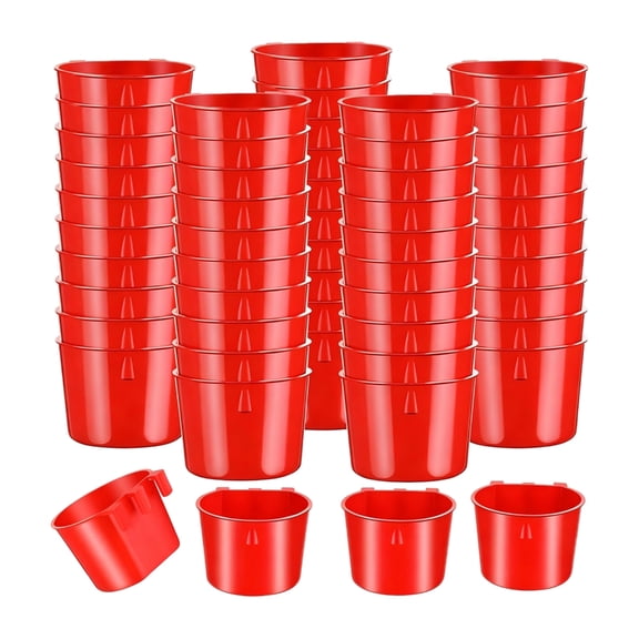 50PCS Plastic Hanging Food Cups For Chicken Coops Bird Cages And Rabbit Houses