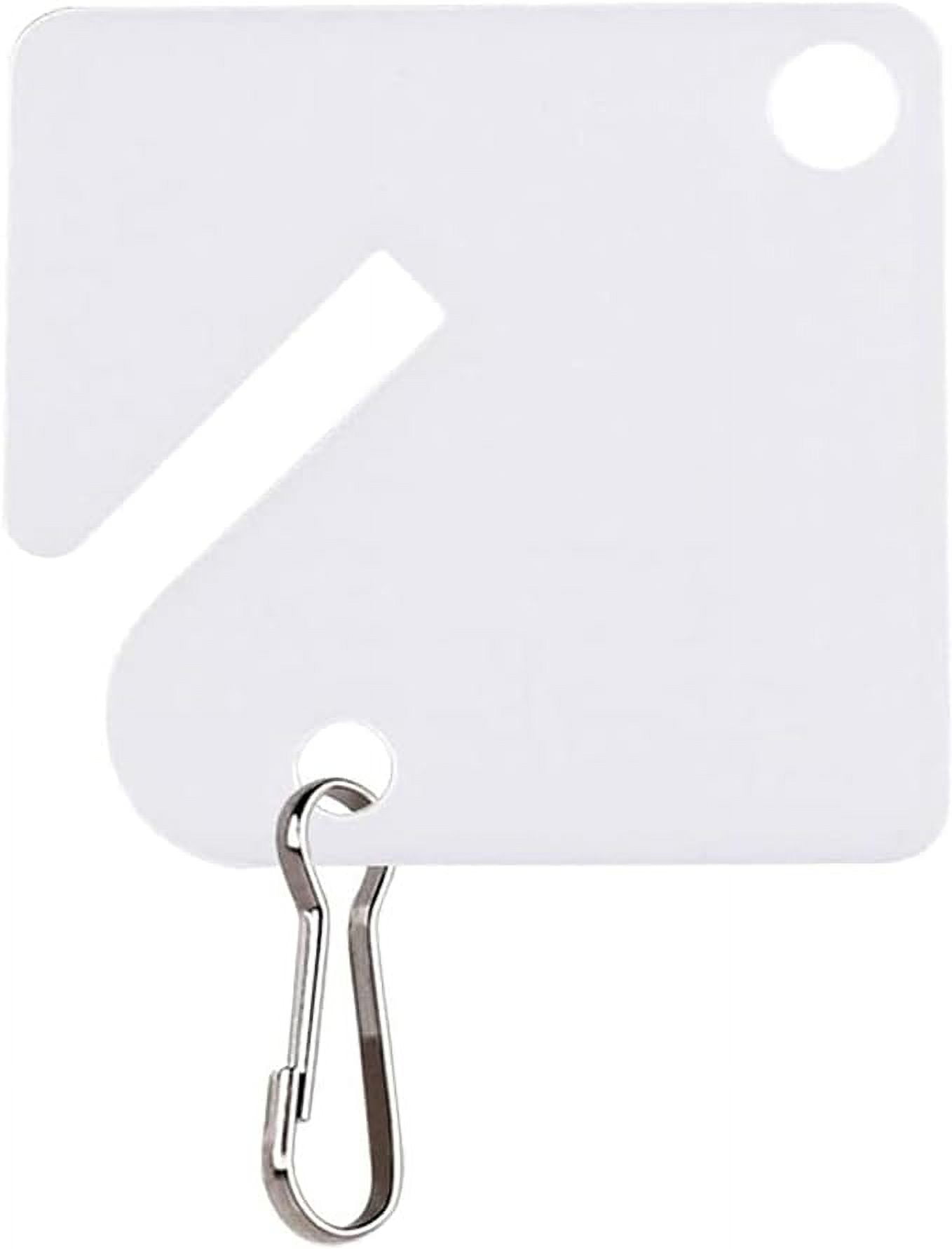 50PCS Plastic White Key Tags, Slotted Rack Key Tags with Split Ring