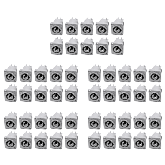 50PCS Powercon Connector 3 Pins 20A 250V Power Speaker Panel Socket Female for LED Screen Stage Lighting,Grey,50 x sockets,Grey