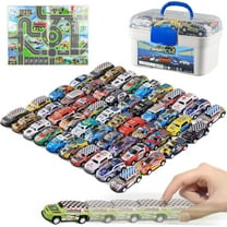 50PCS Pull Back Cars, Push and Go Toy Race Car Vehicle with Storage Box, Friction Power Diecast Kids Toy Mini Cars for 3  Years Old,Best Gifts for Party Birthday