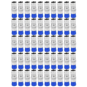 LEXX 50-Pack RG6 Coaxial Compression F Connectors – For Satellite, HD Antenna, FTA, RG-6 TV Cable