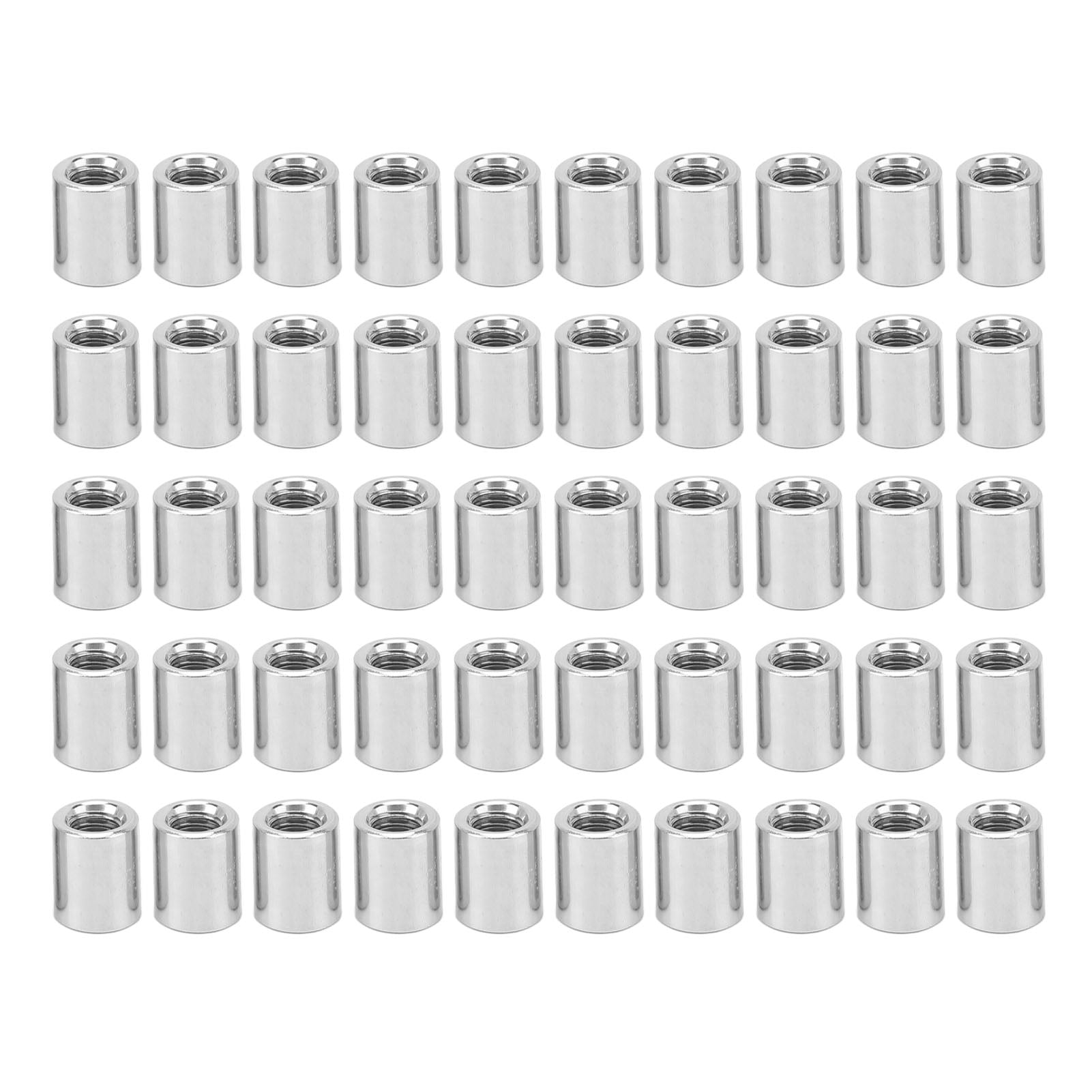 50pcs-round-connector-nut-set-m5-x-0-8-8-l10mm-female-thread-rustproof