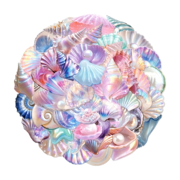 50PCS Seashells Stickers, Reusable PET Shell Stickers for Laptop Phone Luggage Skateboard Creative Decoration