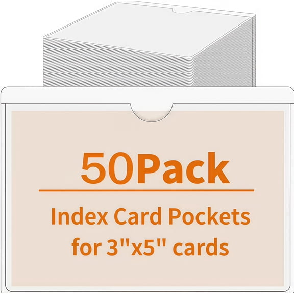 50PCS Self-Adhesive Clear Plastic Label Sleeves for Material Card Inserts