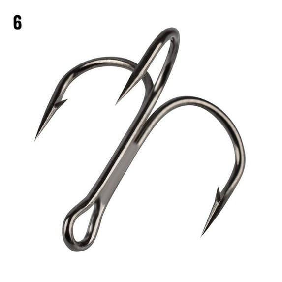 50PCS/Set Black Nickel Lure Sharpened High Carbon Steel Treble Jig Fishhooks Fishing Tackle 6
