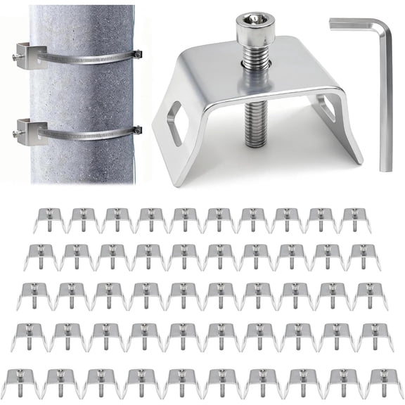 50PCS Sign Mounting Brackets with Bolts & Wrench for Easy Installation