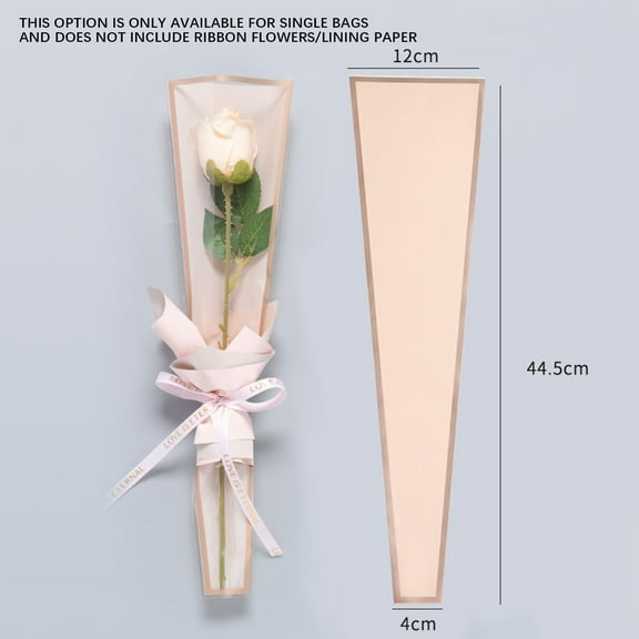 50PCS Single Flowers Packaging Bag, Flowers Sleeves Wrapping Bag, Multicolor Waterproof Bouquet Bag for Birthday Party Holiday Mother's Day Valentine's Day