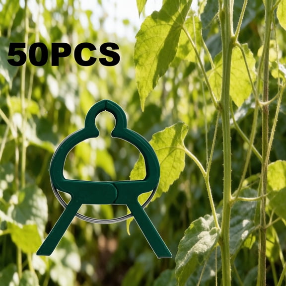 50PCS Small Plant Support Clips, 1.1inch Mini Tomato Clamps for Garden, Green Plastic Vine Fixators for Cucumber, Tomatoes, Beans