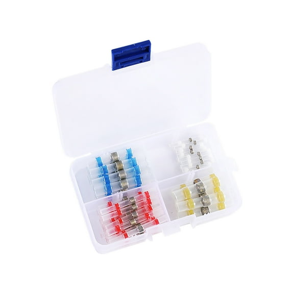 50PCS Solder Seal Wire connectors,Heat Shrinkable Tube Solder Ring Butt connectors Waterproof Insulation Electric Welded casing Used for Wire Joint Terminal