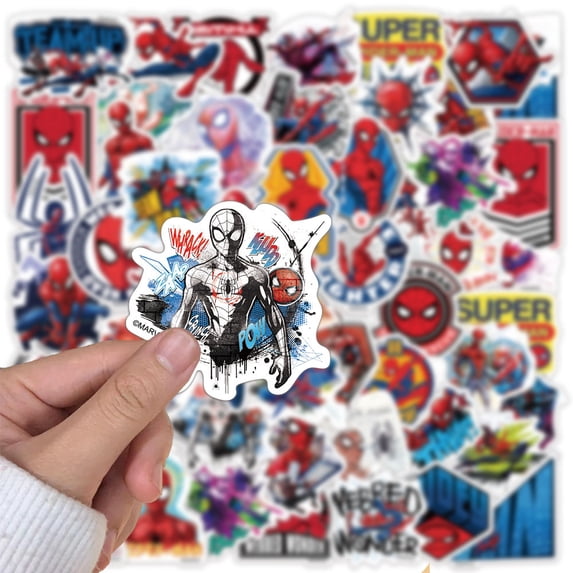 Spider Man Text Sticker 50PCS Spider Man Stickers for Water Bottle Cup Laptop Guitar Car ...