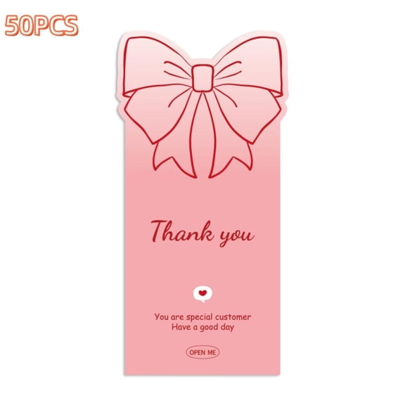 50PCS Thank You Gift Sealing Stickers Cute Bow Rose Self-Adhesive Packaging Labels for Small Business Gift Wrapping Party Favors