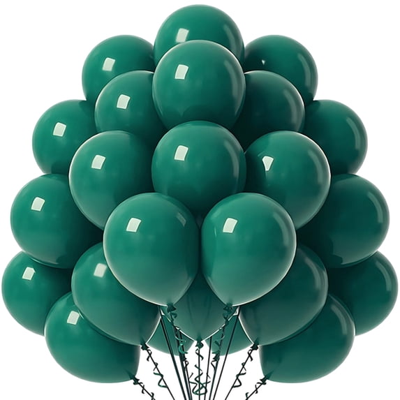 50PCS Thickened Green Balloons 10 Inches Party Decoration Plastic Balloons Set for Arch Garland and Event Decor