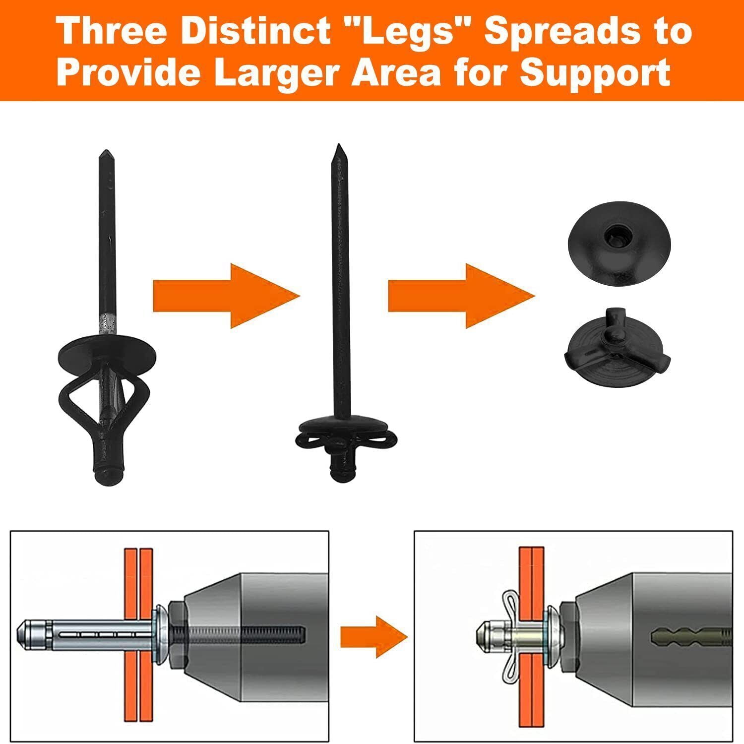 50PCS - Tri-fold Marine Decorative Pop Rivets with Waterproof O Rings ...