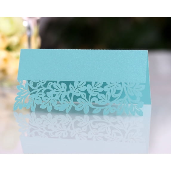 50PCS Wedding Laser Three-dimensional Seat Card Hollow Leaf Table Card White Butterfly Name Card