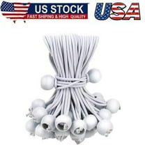 50PCS White Ball Bungee Cords, 6 Inch Heavy Duty Outdoor Bungee Cord with Balls