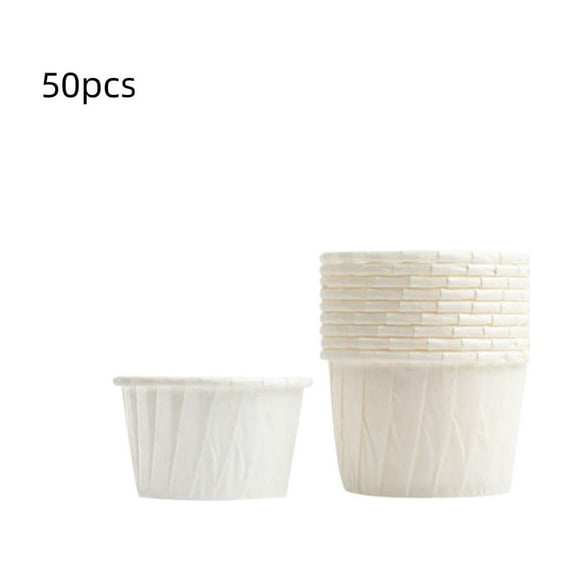 50PCS White Cupcake Baking Cups Disposable Paper Liners Muffin Cake Boxes for Birthday Party Wedding Baking Supplies Eco-Friendly Packaging
