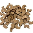 thumbnail image 1 of 50PCS Wooden Baby Feet, DIY Natural Wooden Art Craft Embellishments Ornaments, Cute Baby Foot Kids Handmake Baby Show Wedding Birthday Party Crafting Decoration, 1 of 10