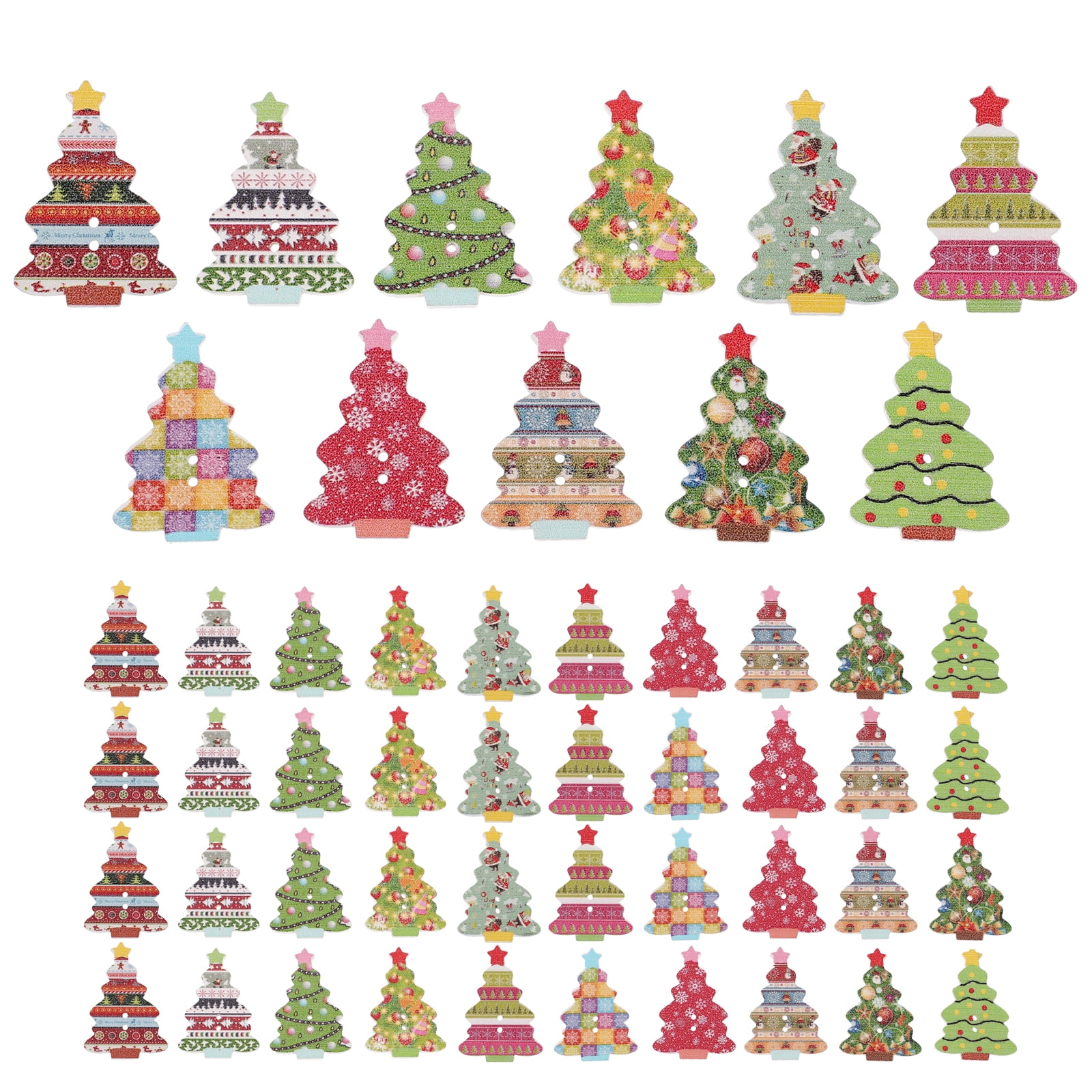 50PCS Wooden Christmas Hanging Ornaments for DIY Wood Crafts Christmas