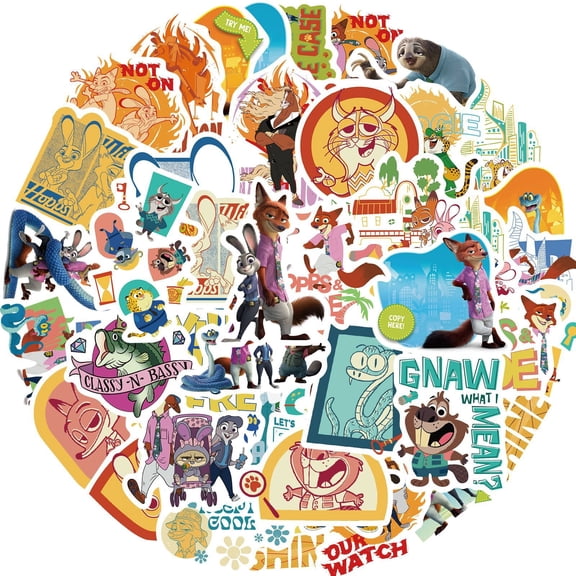 50PCS Zootopia 2 Stickers ,Waterproof Vinyl Stickers,Skateboard,Laptop Stickers for Girls Boys Classroom Prizes