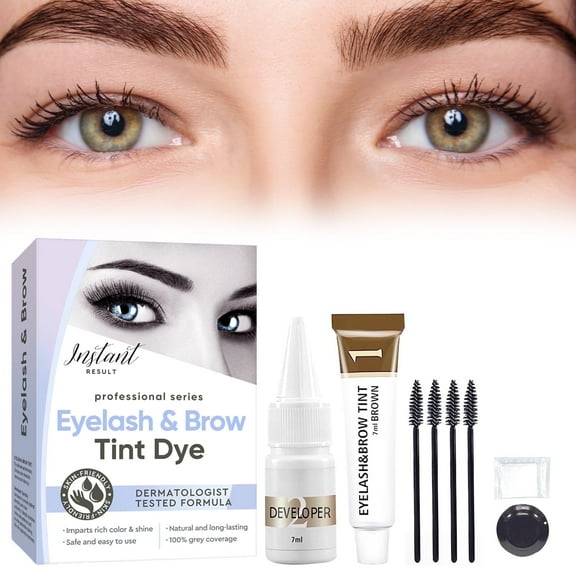 2-In-1 Professional Eyelash & Eyebrow Tint, Lash Lift Kit and Tint Suitable for Salon & Home Use, Black
