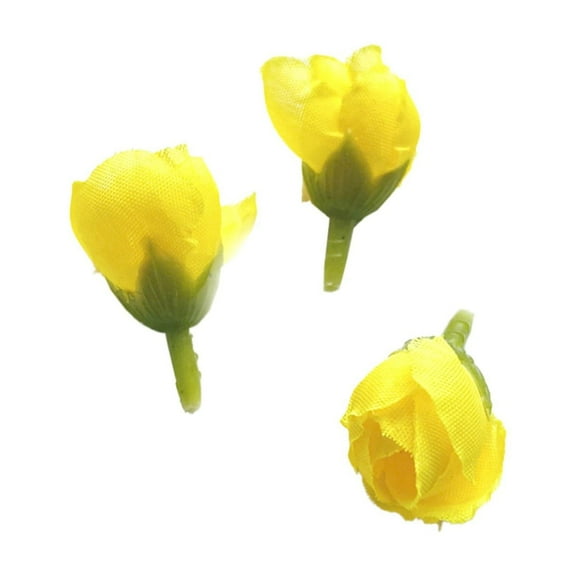 50PCs Decorative Artificial Flowers Mini Rose Flower Buds, Small Silk Artificial Rose Buds for Home Vase Wedding Decoration