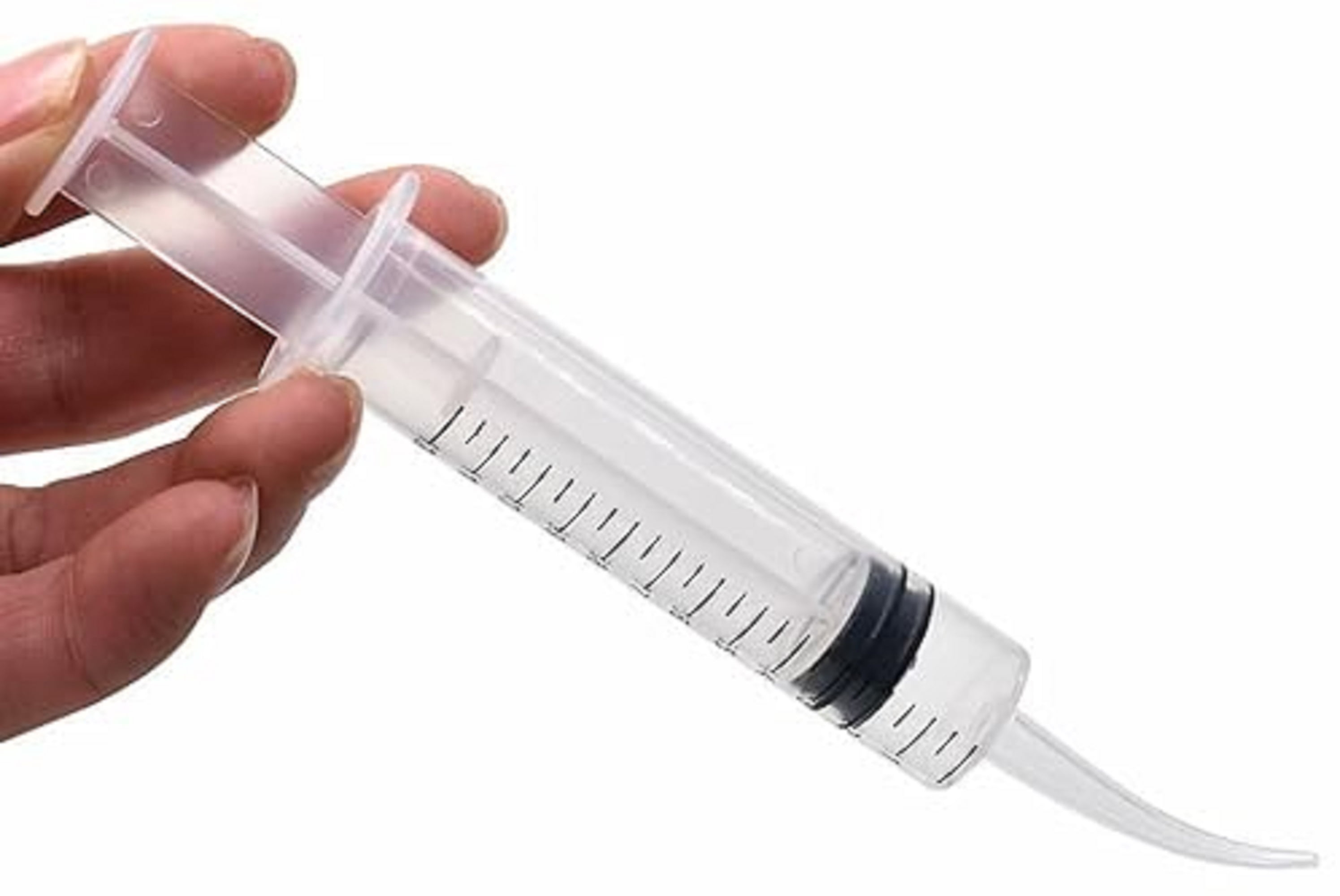 50PCs Pitone Disposable 12cc Irrigation Syringe with Curved Tip by