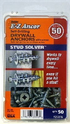 50-pack ITW Brands Drywall and Stud Anchor - 50 Lb Capacity - 50 Pack — Construction & DIY Use, Standard Hardware Spec